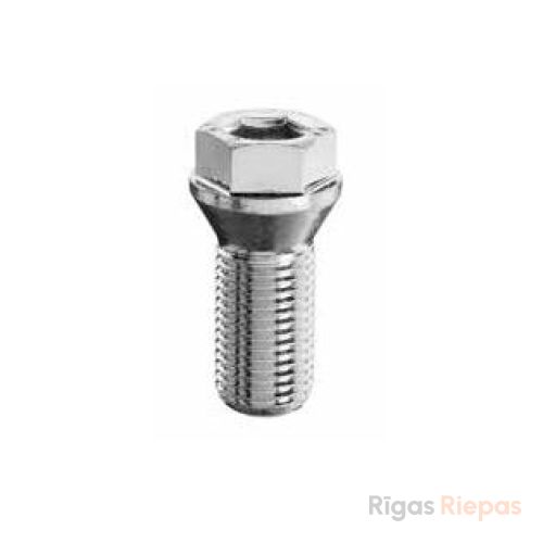 Bimecc riteņu skrūve M14x1.5x24, 60° konuss, atslēga 17 mm, īsā galva
