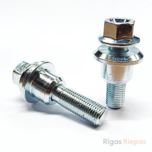 Bimecc riteņu skrūve M14x1.5x24, plakanā sēža, atslēga 19 mm