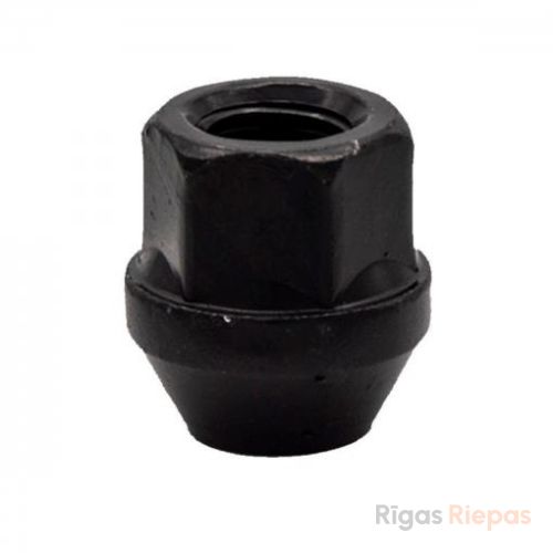 Bimecc riteņu uzgrieznis M12x1.5x25, 60° konuss, atslēga 19 mm, melns