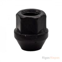 Bimecc riteņu uzgrieznis M12x1.5x25, 60° konuss, atslēga 19 mm, melns