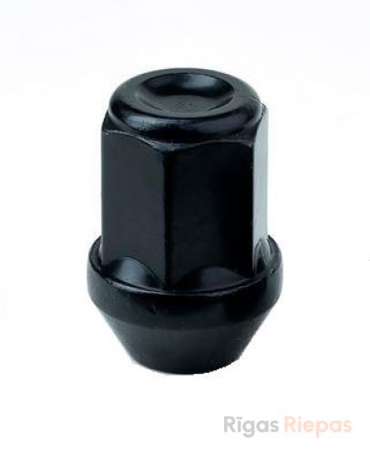 Bimecc riteņu uzgrieznis M12x1.25x34, 60° konuss, atslēga 19 mm, melns