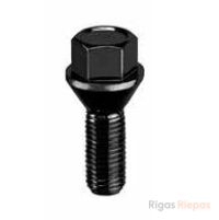 Bimecc wheel bolt M12x1.5x35, 60° cone, 17 mm key, black