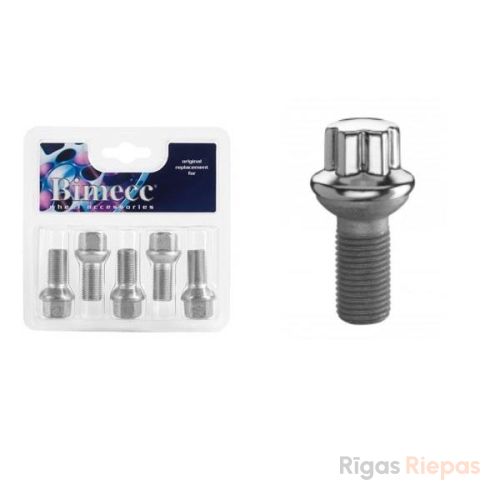 Bimecc wheel bolt M14x1.5x26.5, ball R14, 17 mm key