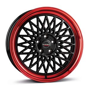 Borbet B 7x17 4x100 ET30, melns (Black Rim Red)