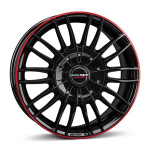 Borbet CW3 7.5x18 5x160 ET50, чёрный · глянцевый (Black Glossy Red Ring)