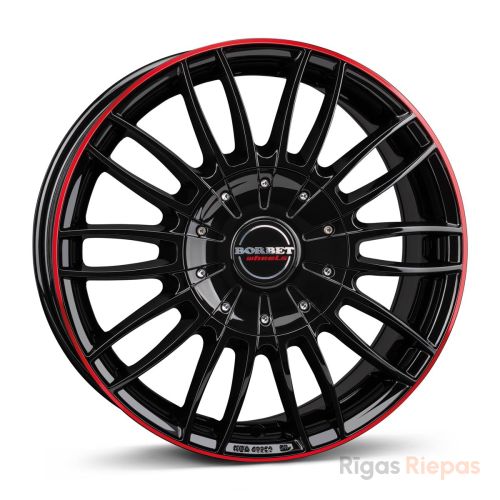 Borbet CW3 7.5x18 5x160 ET50, black · gloss (Black Glossy Red Ring)