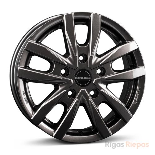 Borbet CW5 6.5x16 5x130 ET66, anthracite · gloss (Mistral Anthracite Glossy)