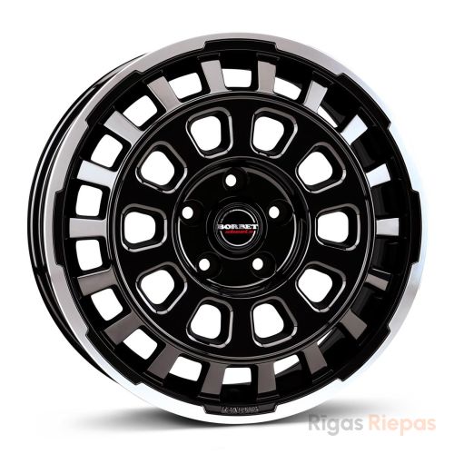 Borbet CW7 7.5x18 5x118 ET53, melns · pulēts (Black Rim Polished Glossy)