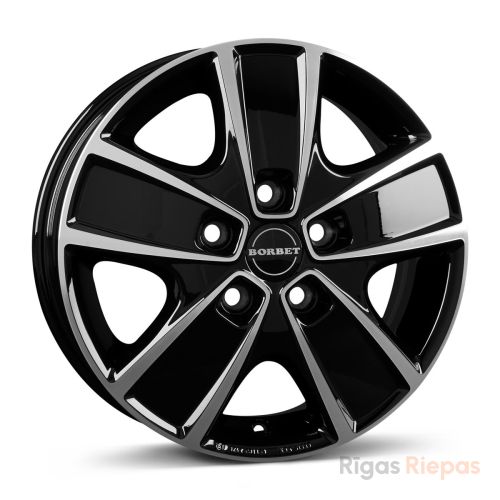 Borbet CWG 6x16 5x130 ET68, black · polished