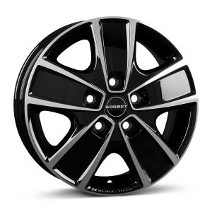 Borbet CWG 6x16 5x118 ET68, black · polished