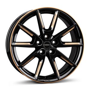 Borbet LX18 8x18 5x108 ET45, black · gloss (Black Glossy Gold Spoke Rim)