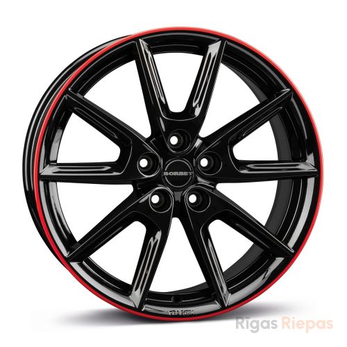 Borbet LX19 8x19 5x114.3 ET45, чёрный · глянцевый (Black Glossy Rim Red)