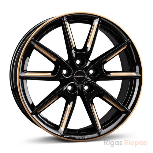 Borbet LX19 8x19 5x112 ET40, чёрный · глянцевый (Black Glossy Gold Spoke Rim)