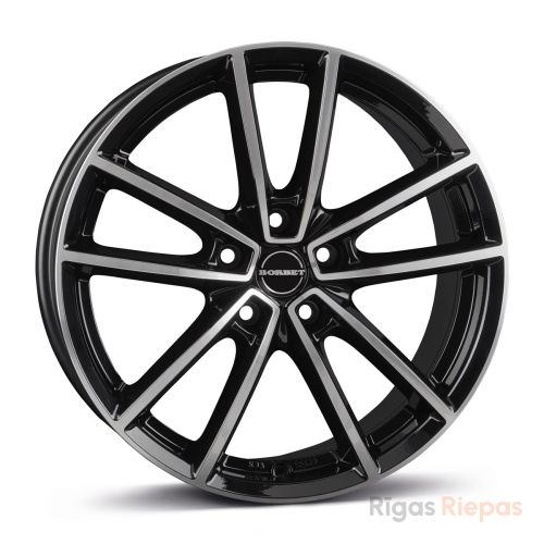 Borbet W 7x17 5x112 ET44, black · polished