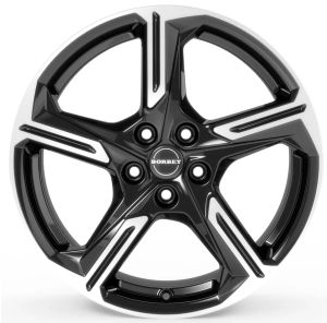Borbet XE1 7.5x18 5x108 ET50, black · polished