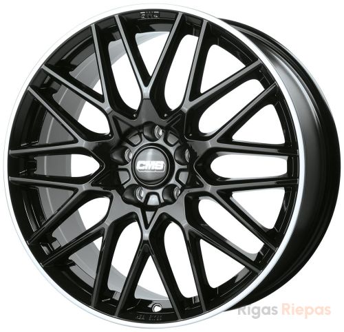 CMS C25 7x17 5x114.3 ET40, melns · pulēts (Diamond Rim Black Gloss)