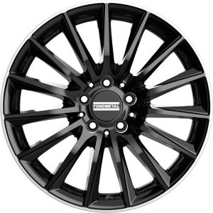 Fondmetal Aidon 8x18 5x112 ET38, melns · pulēts (Glossy Black Machined Lip)
