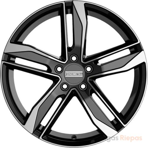 Fondmetal Hexis 8x18 5x112 ET29, melns · pulēts (Glossy Black Machined)