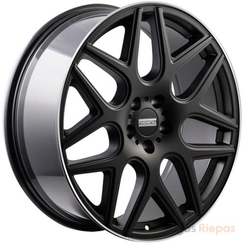 Fondmetal Moros 9.5x20 5x130 ET35, black · polished (Matt Black Machined Lip)