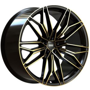 Fondmetal STC-23 11.5x23 5x112 ET38, melns · pulēts (Black Clearcoat Glossy Gold Machined)