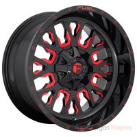 Fuel D612 Stroke 10x22 6x139.7/6x135 ET-19, melns · spīdīgs (Gloss Black Red Tinted Clear)