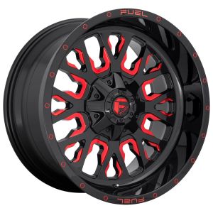 Fuel D612 Stroke 10x22 6x139.7/6x135 ET-19, melns · spīdīgs (Gloss Black Red Tinted Clear)