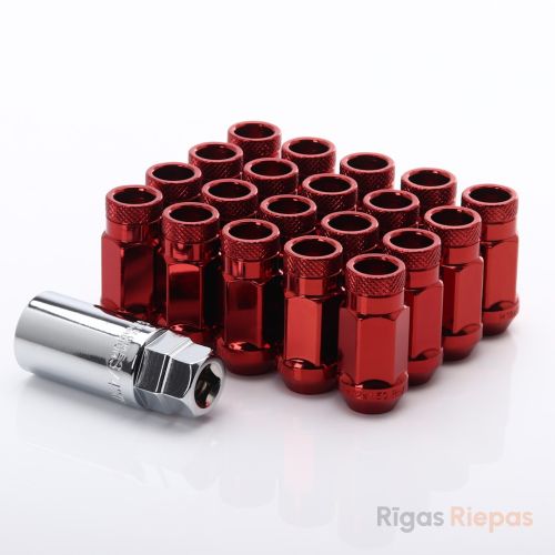 Japan Racing riteņu uzgrieznis M12x1.5x45, 60° konuss, sarkans