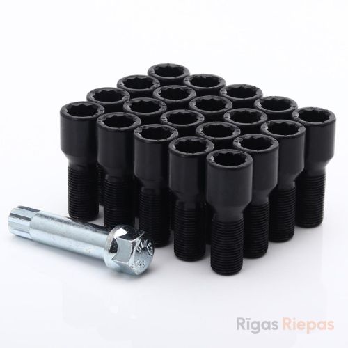 Japan Racing wheel bolt M14x1.25x28, 60° cone, Tuner, black