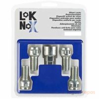 LokNox locking wheel bolts M12x1.5x40, ball R12, 17 mm key