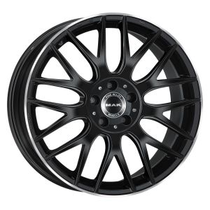 MAK Arrow 8x18 5x112 ET40, melns · pulēts (Gloss Black Mirror Ring)