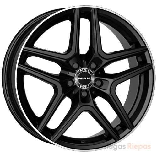 MAK Aurum 8x18 5x112 ET32, melns · pulēts (Gloss Black Mirror Ring)