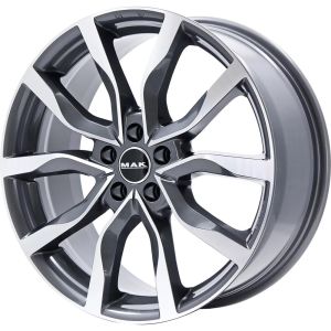 MAK Highlands 8.5x20 5x108 ET12, anthracite · polished (Gun Met Mirror Face)