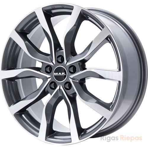 MAK Highlands 8.5x20 5x108 ET12, антрацитовый · полированный (Gun Met Mirror Face)