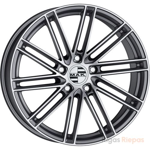 MAK Leipzig-D 10.5x20 5x112 ET19, anthracite · polished (Gun Met Mirror Face)
