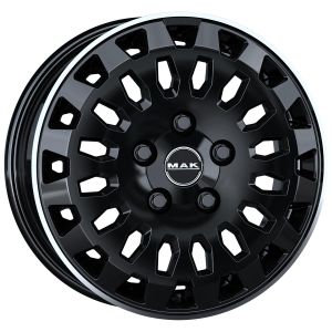 MAK Overland 6.5x16 5x120 ET50, black · polished (Black Polished Lip)