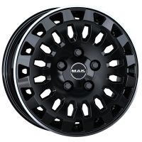 MAK Overland 6.5x16 6x120 ET51, melns · pulēts (Gloss Black Mirror Ring)