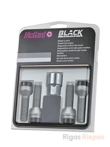 McGard drošības skrūves M14x1.5x49, 60° konuss, melnas