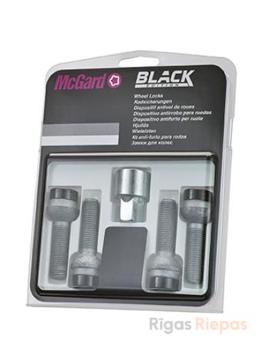 McGard drošības skrūves M14x1.5x45, sfēra R14, atslēga 17 mm, melnas