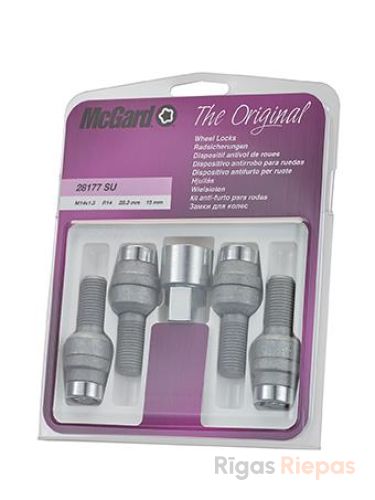McGard drošības skrūves M14x1.5x28.3, sfēra R14, atslēga 19 mm