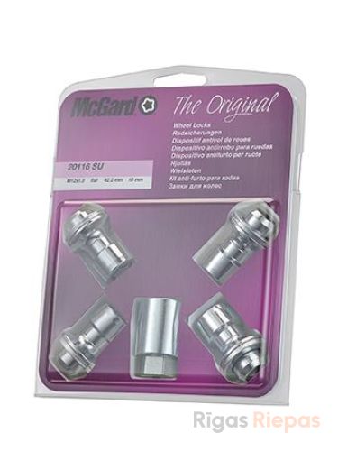 McGard гайки-секретки M12x1.5, плоская посадка, ключ 19 мм