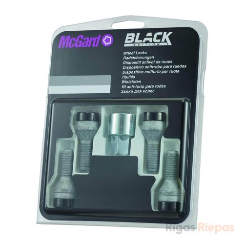 McGard locking wheel bolts M14x1.5x30, 60° cone, 17 mm key, black