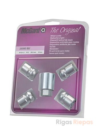 McGard locking wheel nuts M12x1.5x29.9, ball R12, 19 mm key
