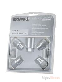 McGard locking wheel nuts M12x1.5x35, flat seat, 21 mm key