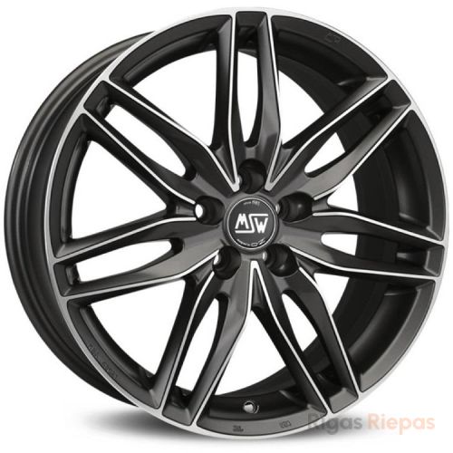 MSW 24 6.5x15 4x100 ET43, antracīta · pulēts (Matt Gun Metal Full Polished (Mgmfp))