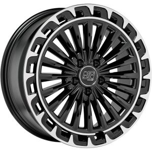 MSW 32 7.5x19 5x112 ET32, melns · pulēts (Gloss Black+Diamond Lip)