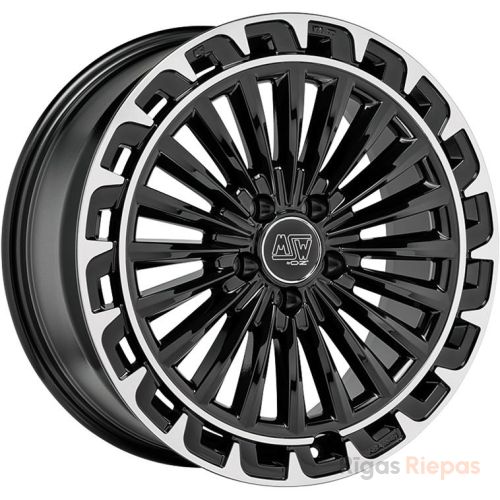 MSW 32 7.5x19 5x112 ET32, melns · pulēts (Gloss Black+Diamond Lip)