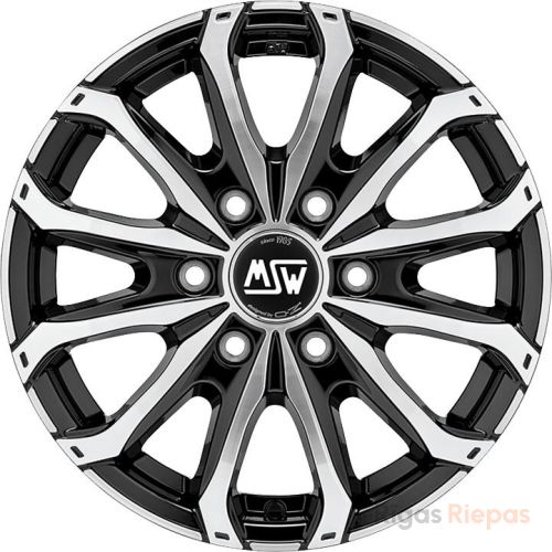 MSW 48 Van 6.5x16 6x125 ET68, melns · pulēts (Gloss Black Full Polished)