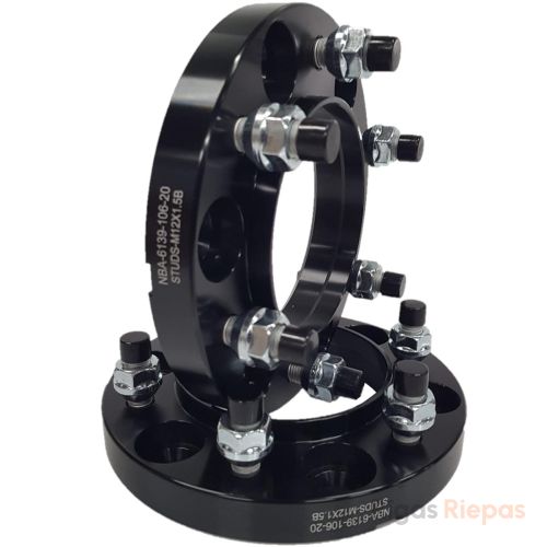 NBA disku starplika 20 mm 6x139.7, ar tapskrūvēm, melna