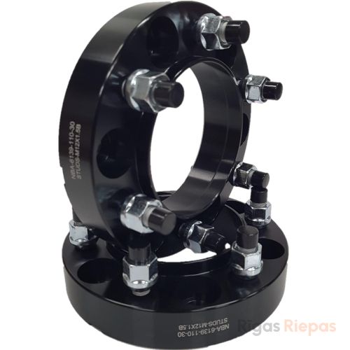 NBA wheel spacer 30 mm 6x139.7, with studs, black