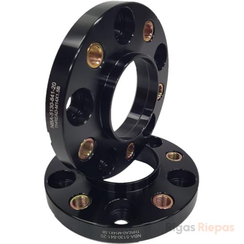 NBA wheel spacer 20 mm 5x130, with threaded holes, black